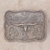 Nocona Antiqued Buckle With Longhorn -Western Cowboy Equipment Shop 37228