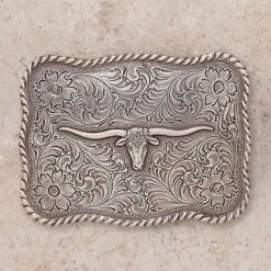 Nocona Antiqued Buckle With Longhorn