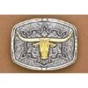 Rectangle Longhorn Buckle -Western Cowboy Equipment Shop 37688