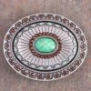 Oval Buckle With Turquoise And Brown Stone Details 1 Oval Buckle With Turquoise And Brown Stone Details -Western Cowboy Equipment Shop 37975 1