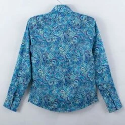 Girls' Blue Paisley Top -Western Cowboy Equipment Shop 38386 back A