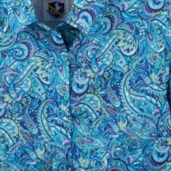 Girls' Blue Paisley Top -Western Cowboy Equipment Shop 38386 detail A