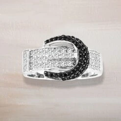 Kelly Herd Black CZ Buckle Ring