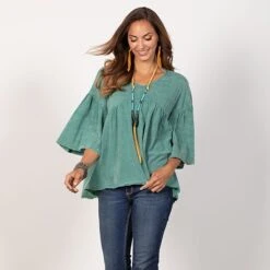 Western Wings Green Top 7 Western Wings Green Top -Western Cowboy Equipment Shop 40634 alt2