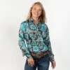 Turquoise Paisley Top 2 Turquoise Paisley Top -Western Cowboy Equipment Shop 43100