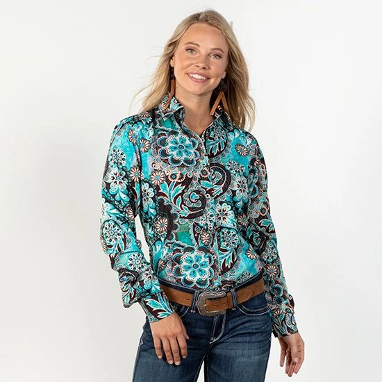 Turquoise Paisley Top 2 Turquoise Paisley Top