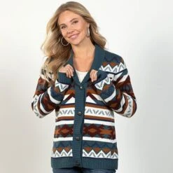 Wrangler Retro Ames Aztec Cardigan -Western Cowboy Equipment Shop 46460 alt1