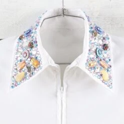 Showtime Collar White Show Blouse -Western Cowboy Equipment Shop 47791 detail