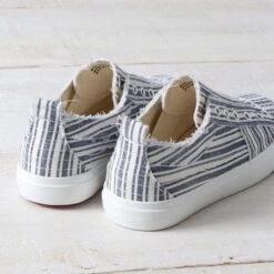 Corkys Navy Stripe Babalu Shoes -Western Cowboy Equipment Shop 510121N heel