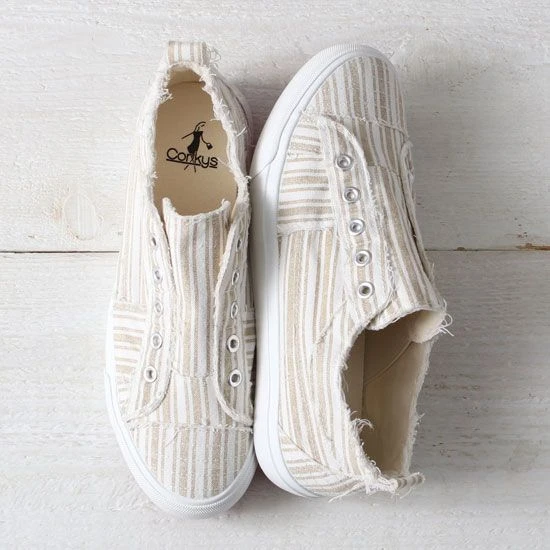 Corkys Tan Stripe Babalu Shoes 4 Corkys Tan Stripe Babalu Shoes - Image 2