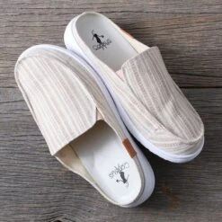 Corkys Tan Stripe Pontoon Slip- On Shoes