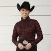 Raspberry Leopard Show Top -Western Cowboy Equipment Shop 52677