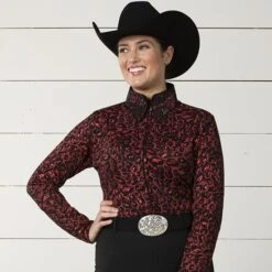 Raspberry Leopard Show Top 7 Raspberry Leopard Show Top -Western Cowboy Equipment Shop 52677 alt2