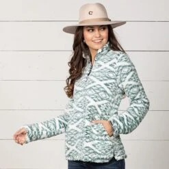 Roper Diamond Polar Fleece Quarter Zip