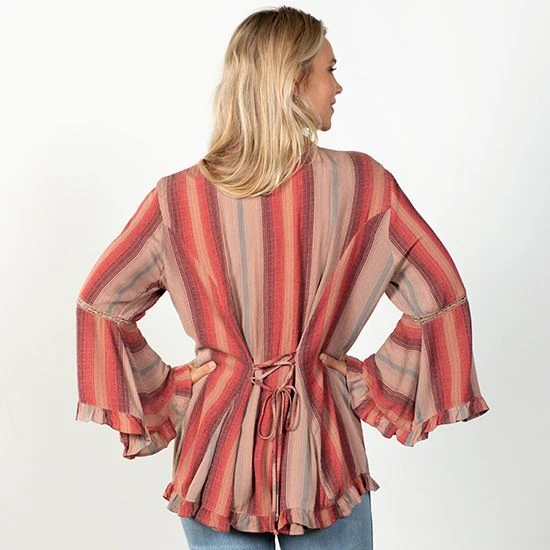 Elegant Floral Striped Top 5 Elegant Floral Striped Top - Image 3