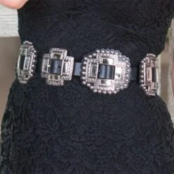 ROPER Black Concho Belt