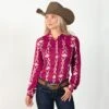 Roper Pink Geometric Print Top -Western Cowboy Equipment Shop 54889