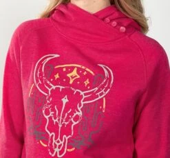 Roper Punchy Pink Steerhead Hoodie -Western Cowboy Equipment Shop 54890 alt2
