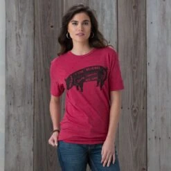 Mason Jar Tasty Pig Red Unisex T-shirt 7 Mason Jar Tasty Pig Red Unisex T-shirt -Western Cowboy Equipment Shop 55236 1