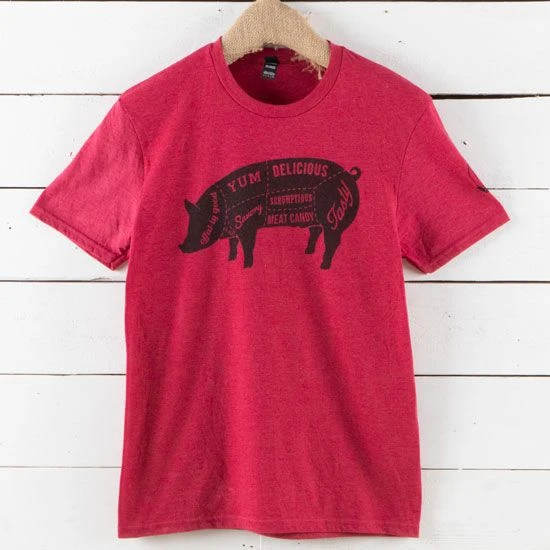 Mason Jar Tasty Pig Red Unisex T-shirt 3 Mason Jar Tasty Pig Red Unisex T-shirt