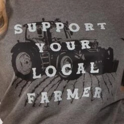 Support Your Local Farmer Grey Tee -Western Cowboy Equipment Shop 55552 alt1
