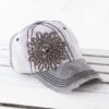 Olive & Pique Two Tone Bling Flower Cap -Western Cowboy Equipment Shop 61162755