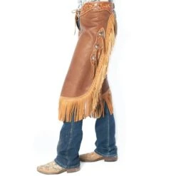 Weaver Leather Pull-Up Fashion Chinks With Floral Yoke