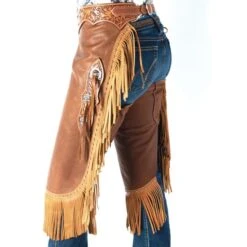 Weaver Leather Pull-Up Fashion Chinks With Floral Yoke -Western Cowboy Equipment Shop 65 3298 alt2