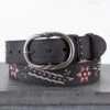 Black Distressed Embroidered Flower Belt -Western Cowboy Equipment Shop 65523001
