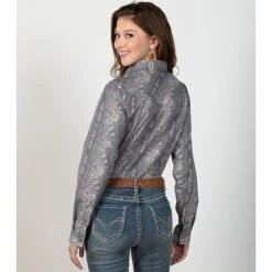 Panhandle Rough Stock Dark Grey Paisley Top -Western Cowboy Equipment Shop 67271 alt3