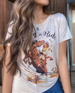 Enjoy The Ride Tee -Western Cowboy Equipment Shop 67546 Inflcr 1