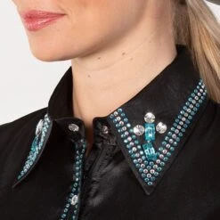 Black Faux Button Bling Show Top -Western Cowboy Equipment Shop 70021 alt3