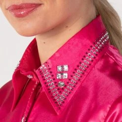 Magenta Faux Button Bling Show Top -Western Cowboy Equipment Shop 70023 alt2 1