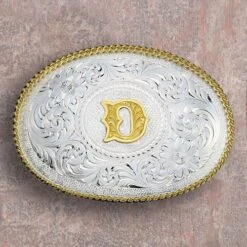 Montana Silversmiths Medium Initial Buckle -Western Cowboy Equipment Shop 700 d