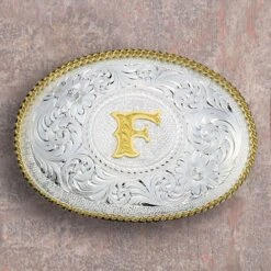 Montana Silversmiths Medium Initial Buckle -Western Cowboy Equipment Shop 700 f