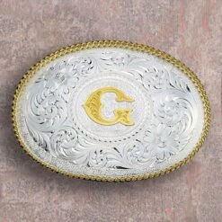 Montana Silversmiths Medium Initial Buckle -Western Cowboy Equipment Shop 700 g