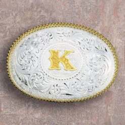 Montana Silversmiths Medium Initial Buckle -Western Cowboy Equipment Shop 700 k