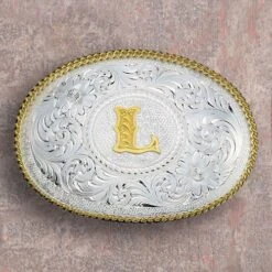 Montana Silversmiths Medium Initial Buckle -Western Cowboy Equipment Shop 700 l 1