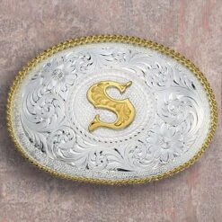 Montana Silversmiths Medium Initial Buckle -Western Cowboy Equipment Shop 700 s