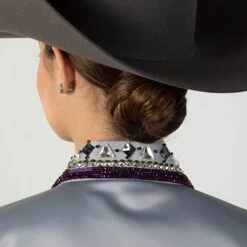 Embellished Sateen Grey Plum Show Blouse -Western Cowboy Equipment Shop 701510 alt4