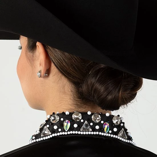 Embellished Black Flower Show Blouse 6 Embellished Black Flower Show Blouse - Image 4