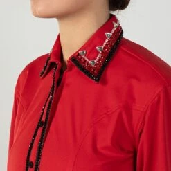 Red And Black Rhinestone Show Blouse -Western Cowboy Equipment Shop 701544 alt1