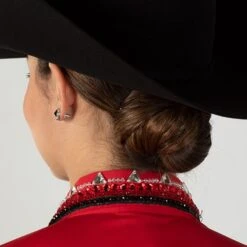 Red And Black Rhinestone Show Blouse -Western Cowboy Equipment Shop 701544 alt2