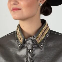 Silver Embellished Sheer Sleeve Show Blouse -Western Cowboy Equipment Shop 70167 alt3