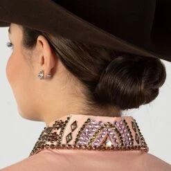 Blush Embellished Sheer Sleeve Show Blouse -Western Cowboy Equipment Shop 70169 alt4