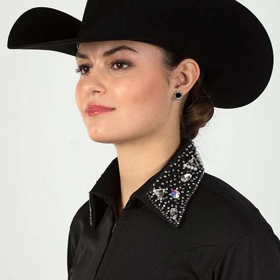 Black And White Rhinestone Show Blouse 6 Black And White Rhinestone Show Blouse - Image 4