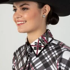 Gray And Pink Bling Show Blouse -Western Cowboy Equipment Shop 70200 alt2