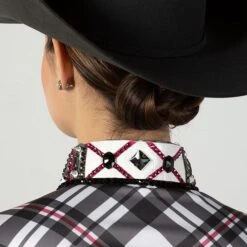 Gray And Pink Bling Show Blouse -Western Cowboy Equipment Shop 70200 alt3