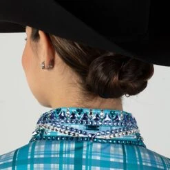 Baby Blue Bling Show Blouse -Western Cowboy Equipment Shop 702030 alt4