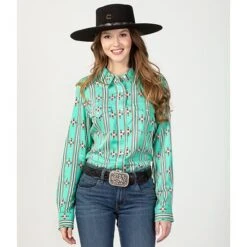 Wrangler Retro Amazing Verde Top -Western Cowboy Equipment Shop 70357 alt2